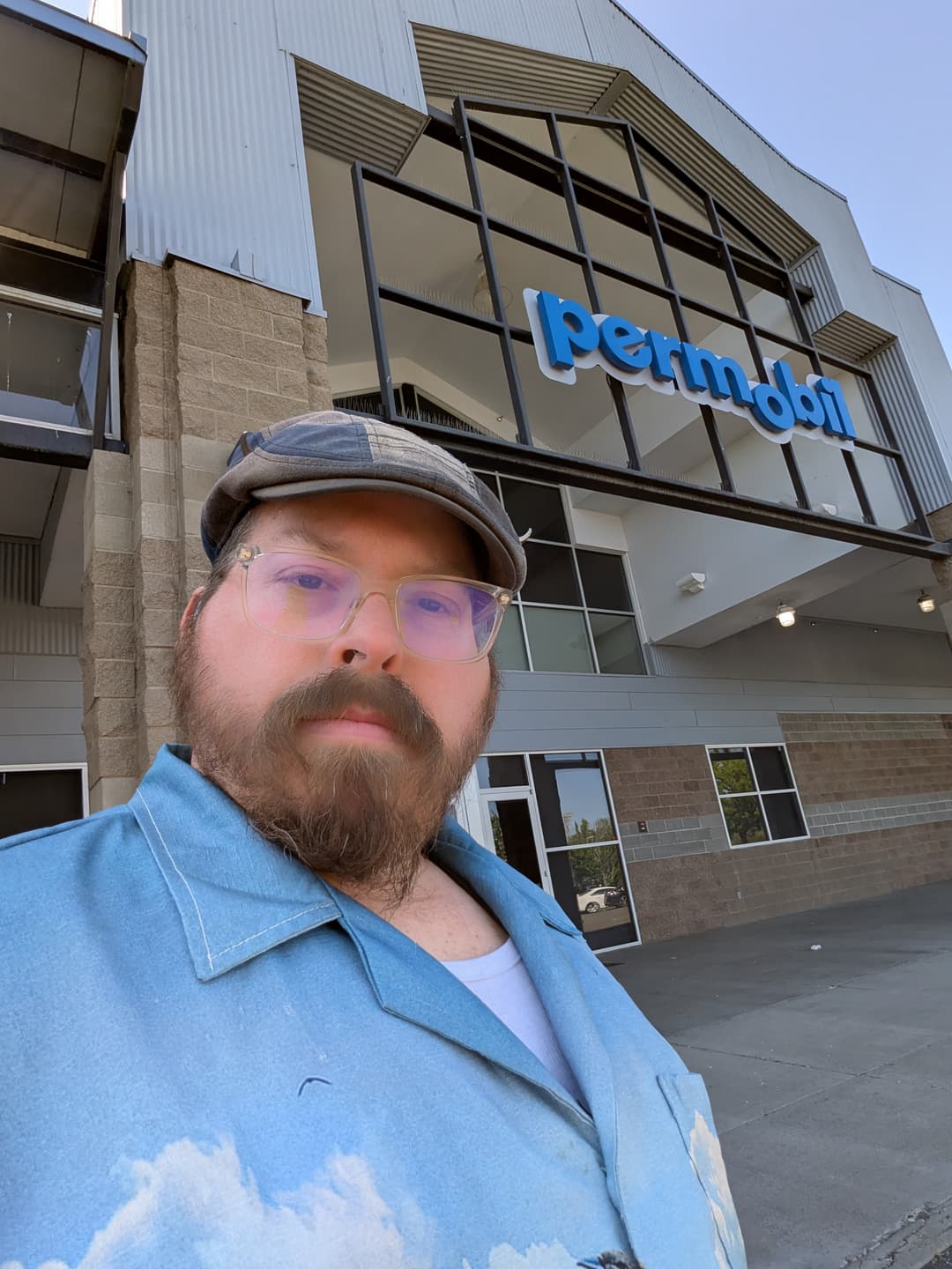 Daryl Bullard outside the Permobil headquarters